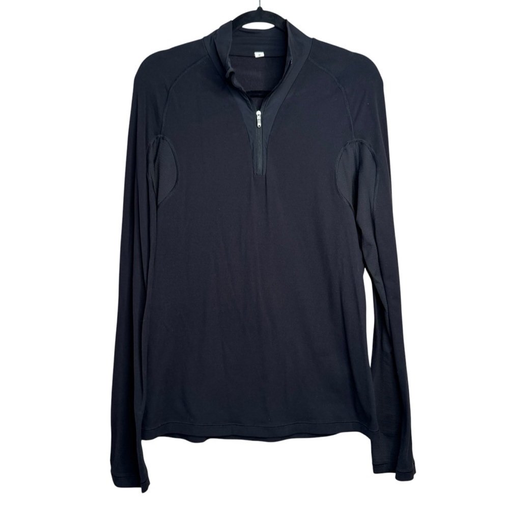 Lululemon Mens Lululemon Blaze 1/2 Zip Long Sleeve Shirt Top Size Medium Black